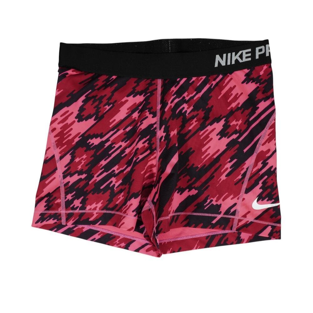 Nike Pro Dri-Fit Compression Shorts Women’s Medium Red Pink Camo Pattern